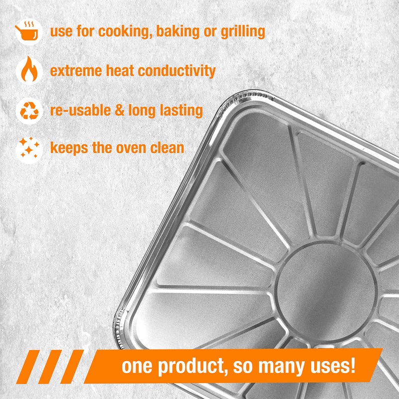 Plasticpro Disposable Foil oven liner Reusable Oven Drip Pan - Tray for Cooking and Baking Pack of 20 - Image 3